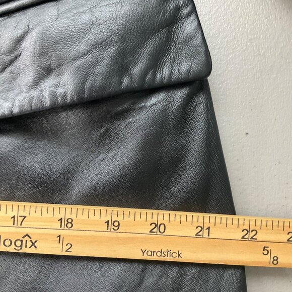 VTG Accent Women MediumBlack Leather Blazer Jacket Soft Minimalist Old Money - Picture 9 of 14